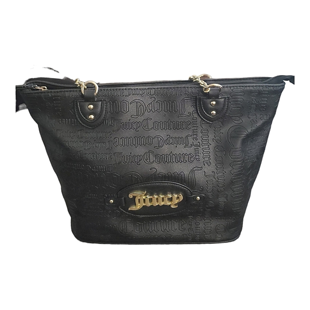 Juicy Couture Black Leather Handbag Gold Chain Hardware